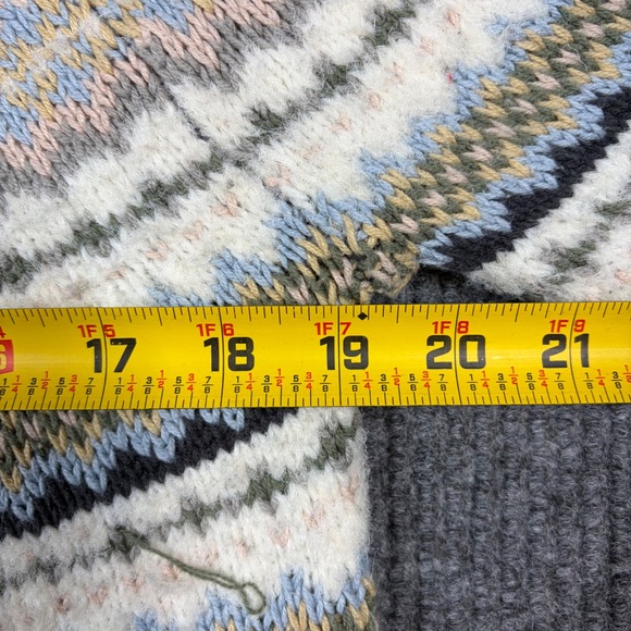 American Eagle Sweater Women's M Fair Isle Sweater Crew Neck Knit Gray Multi - Picture 6 of 7